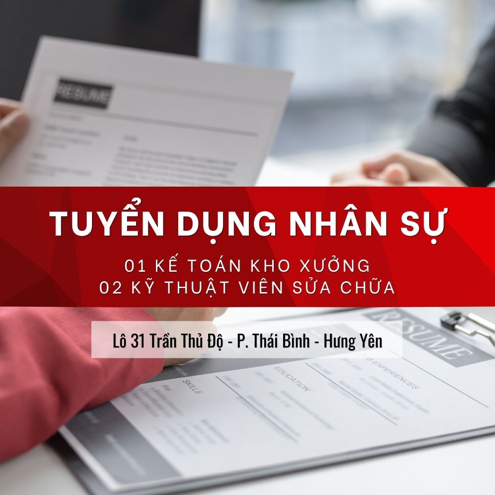 THÔNG TIN TUYỂN DỤNG THÁNG 8 - TRUNG TÂM DỊCH VỤ LỐP Ô TÔ BRIDGESTONE THÁI BÌNH